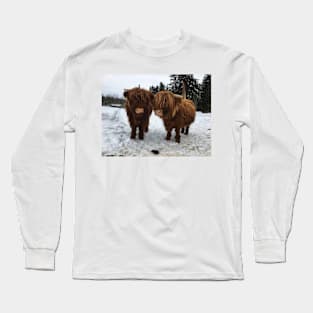 Scottish Highland Cattle Cow and Calf 1678 Long Sleeve T-Shirt